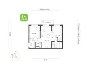 2-к квартира, вторичка, 54м2, 10/24 этаж
