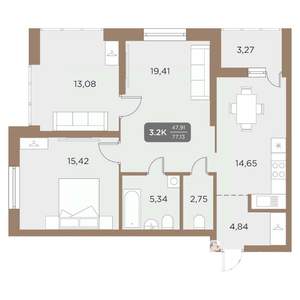 3-к квартира, вторичка, 77м2, 11/24 этаж
