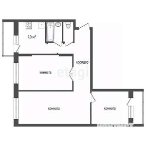 3-к квартира, вторичка, 60м2, 8/9 этаж