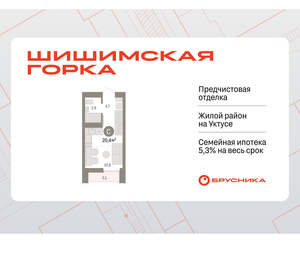Студия квартира, вторичка, 20м2, 11/16 этаж