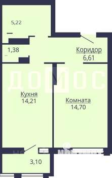 1-к квартира, вторичка, 42м2, 4/7 этаж