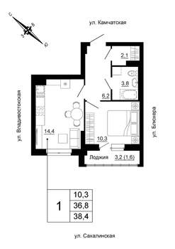 1-к квартира, вторичка, 38м2, 5/24 этаж