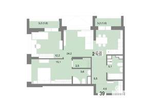 2-к квартира, вторичка, 76м2, 8/25 этаж