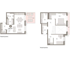 2-к квартира, вторичка, 102м2, 1/24 этаж