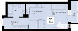 Студия квартира, строящийся дом, 30м2, 2/25 этаж