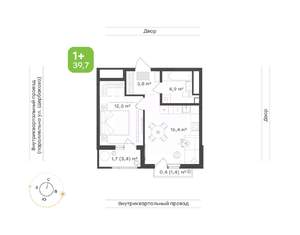 1-к квартира, вторичка, 40м2, 19/24 этаж