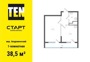 1-к квартира, вторичка, 39м2, 20/25 этаж