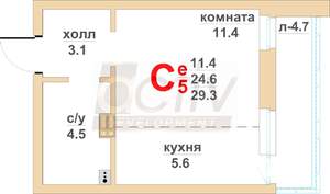 1-к квартира, вторичка, 25м2, 6/16 этаж
