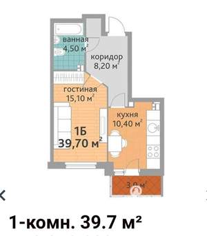 1-к квартира, вторичка, 40м2, 2/23 этаж