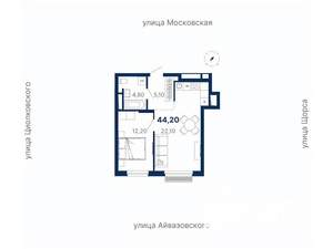 1-к квартира, вторичка, 44м2, 14/30 этаж