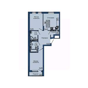 2-к квартира, вторичка, 63м2, 9/13 этаж