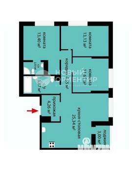 3-к квартира, вторичка, 80м2, 7/9 этаж