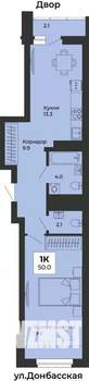 2-к квартира, строящийся дом, 50м2, 13/25 этаж