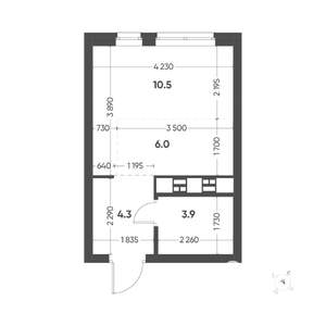 Студия квартира, вторичка, 25м2, 2/11 этаж