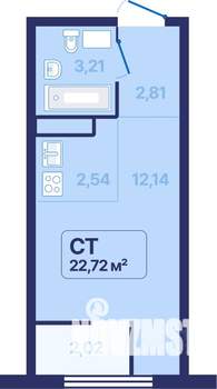 Студия квартира, вторичка, 23м2, 22/27 этаж