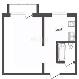 1-к квартира, вторичка, 29м2, 5/5 этаж