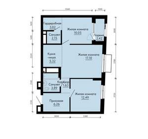 3-к квартира, вторичка, 63м2, 30/30 этаж