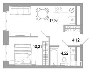 1-к квартира, вторичка, 35м2, 11/31 этаж