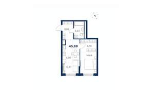 1-к квартира, вторичка, 46м2, 7/28 этаж