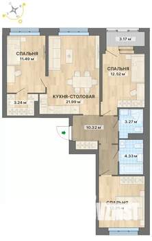 3-к квартира, вторичка, 83м2, 1/8 этаж