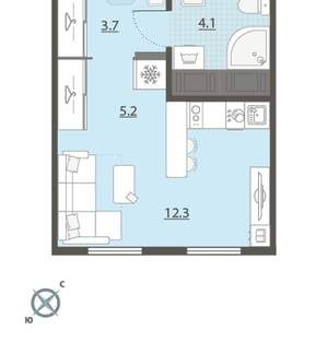 Студия квартира, вторичка, 25м2, 15/24 этаж