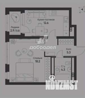 1-к квартира, вторичка, 42м2, 2/8 этаж