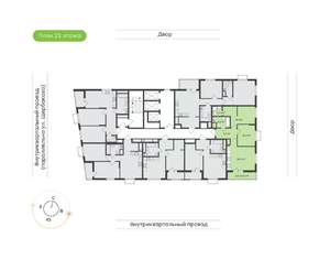 2-к квартира, вторичка, 64м2, 23/24 этаж