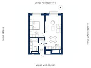 1-к квартира, вторичка, 47м2, 5/29 этаж