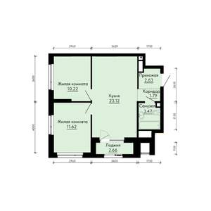 2-к квартира, строящийся дом, 54м2, 11/31 этаж