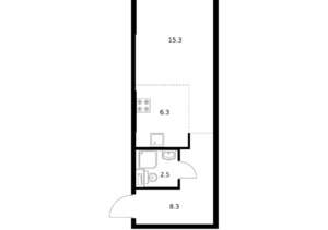 1-к квартира, вторичка, 32м2, 15/24 этаж