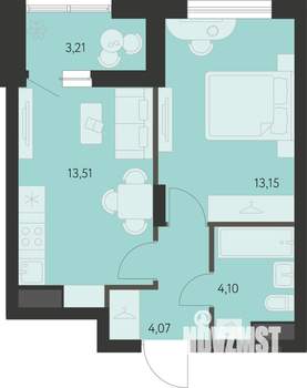 1-к квартира, вторичка, 36м2, 16/16 этаж