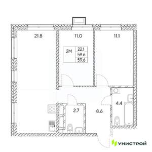 2-к квартира, вторичка, 60м2, 6/31 этаж