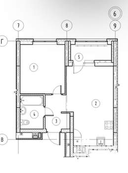 1-к квартира, вторичка, 42м2, 6/11 этаж