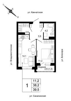 1-к квартира, вторичка, 40м2, 12/24 этаж