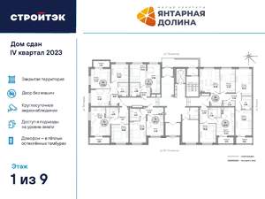 3-к квартира, сданный дом, 78м2, 1/21 этаж