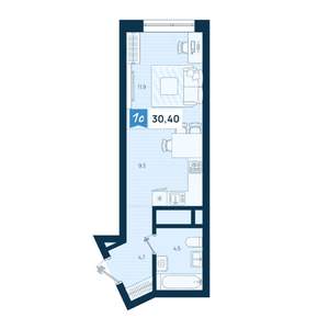 Студия квартира, строящийся дом, 30м2, 26/29 этаж