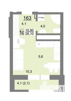 Студия квартира, вторичка, 26м2, 20/26 этаж