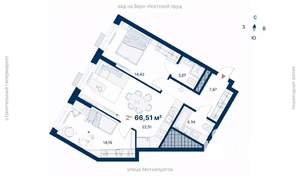 2-к квартира, вторичка, 67м2, 21/31 этаж