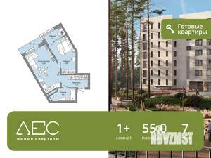 1-к квартира, сданный дом, 55м2, 7/8 этаж