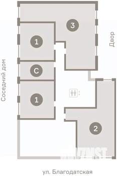 3-к квартира, вторичка, 90м2, 3/9 этаж