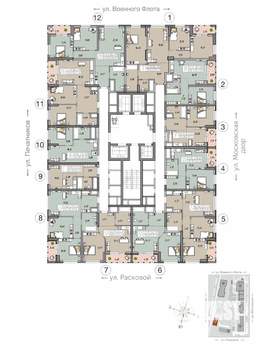 2-к квартира, строящийся дом, 65м2, 22/33 этаж