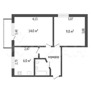 2-к квартира, вторичка, 36м2, 2/5 этаж