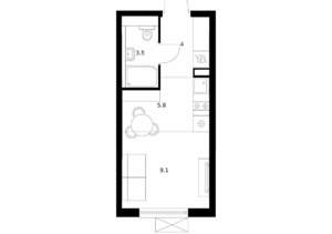 Студия квартира, вторичка, 22м2, 8/29 этаж