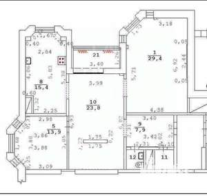 3-к квартира, вторичка, 96м2, 11/12 этаж