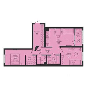 2-к квартира, вторичка, 67м2, 2/31 этаж