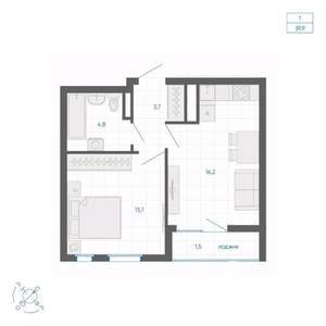 1-к квартира, вторичка, 40м2, 29/32 этаж