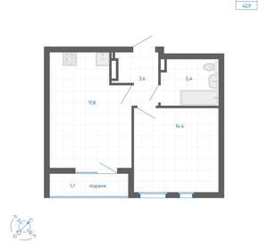 1-к квартира, вторичка, 43м2, 16/32 этаж