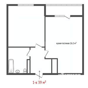 1-к квартира, вторичка, 39м2, 22/32 этаж