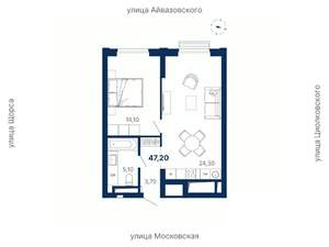 1-к квартира, вторичка, 47м2, 8/29 этаж