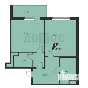 1-к квартира, вторичка, 46м2, 14/25 этаж